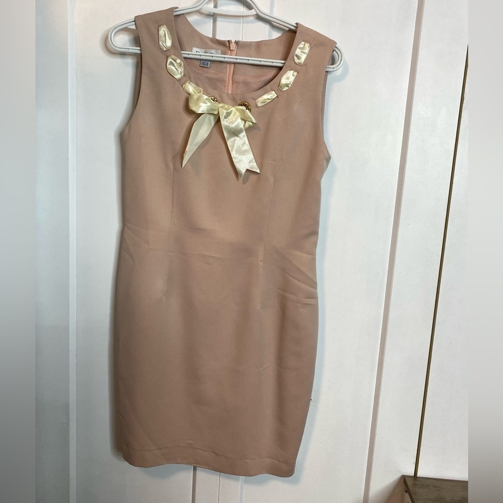 Orchidee | Vintage Dusty Rose and Cream Mini Dress - Pearl and Ribbon accents -